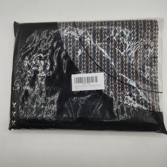 Noctiflorous Braided Table Runner Jute & Paper Blue & Brown 12" x 90" Kitchen - Picture 6 of 9